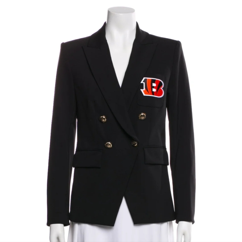 NWT Veronica Beard x NFL Cincinnati Bengals Dickey Black Jacket Sz 14(No Hoodie)